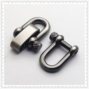 Verstelbare RVS Harpsluiting (adjustable D-shackle) 8mm mat zilver knurled pin